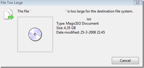 File size too large for destination